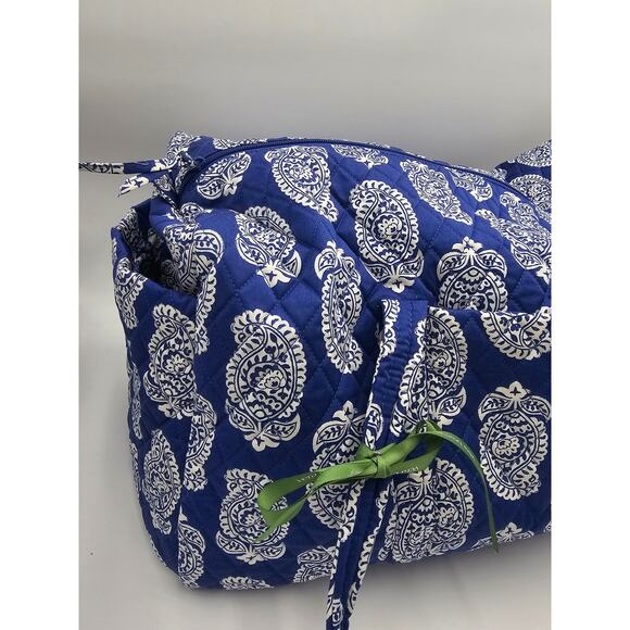 Vera Bradley Iconic Paisley Deep Ultramarine Premium Cotton Large Duffle Bag NWT - Picture 3 of 10